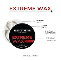 Vista 4 de TRENDSTARTER Cera para el pelo - Extreme, 4oz - Acabado mate - Pomada para el cabello a base de agua premium sin escamas para todos los tipos