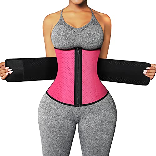FeelinGirl 6XL Waist Trainer Plus Size for Women Waist Cincher for Tummy Control Pink