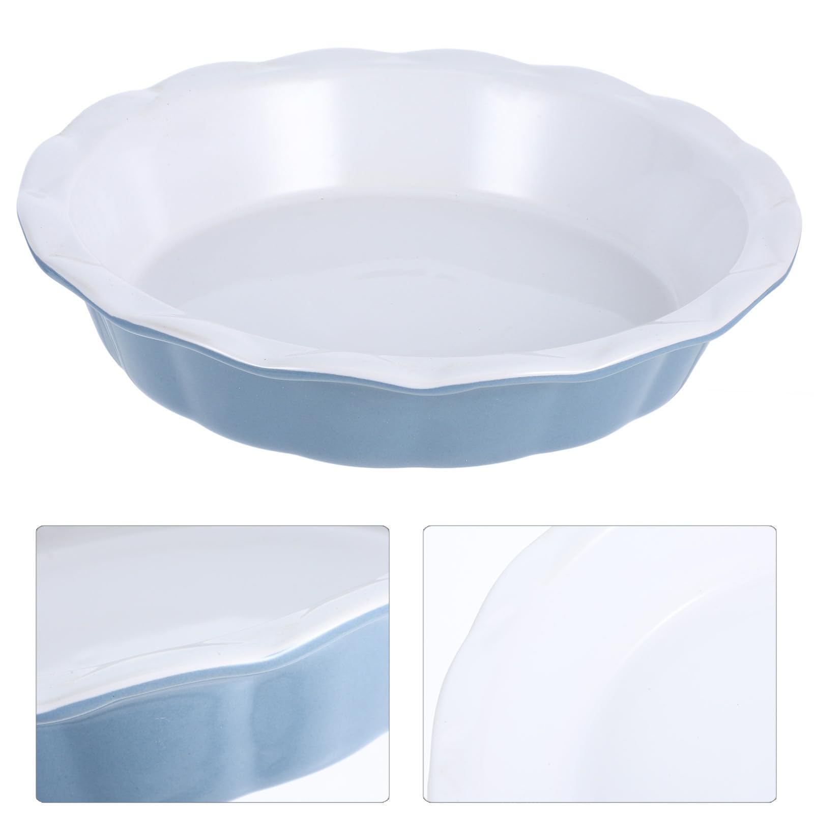 Sosoport Molde para Hornear Tartas de Cerámica Redondo, Antiadherente y Fácil de Limpiar, Fuente Profunda Adecuado para Pizza y Pastel de Calabaza en Cocina