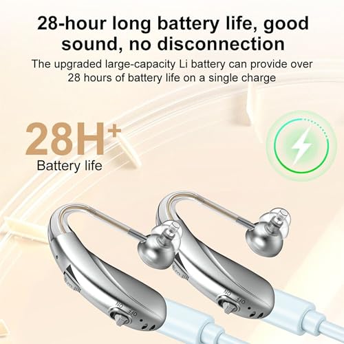 Image of FASTWELL F28-2 Unit for Both Ear Digital Advanced Rechargeable Hearing Aid for Adults with Hearing Loss | |Digital Noise Reduction | (Silver-Pair) | 1-Year Warranty