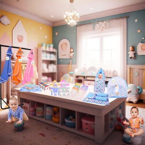 Image of Toddylon 56 In 1 New Born Baby Products All | Gift Packs | Baby Shower | Baby Bed | Baby Clothing | Essentials Items | Combo Pack | Maternity Kit | Infants | Bedding | Clothes (0-6 Months, Multicolor)
