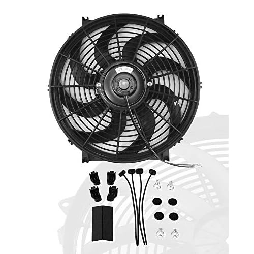 12" inch Slim Fan Pull Electric Radiator Cooling Fans 12V Mount Kit…