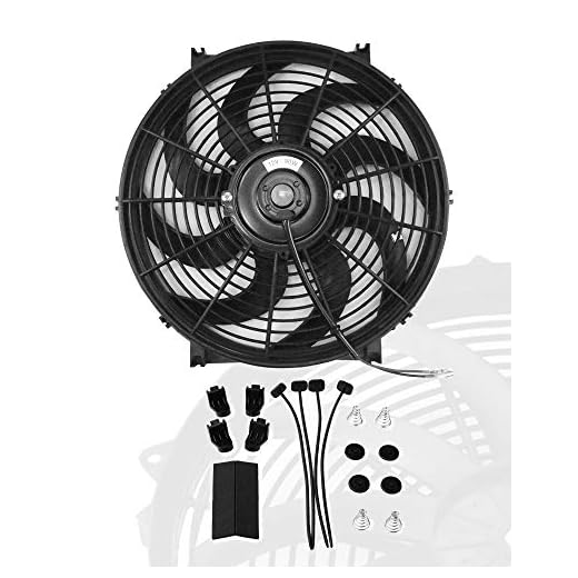12" inch Slim Fan Push Pull Electric Radiator Cooling Fans 12V Mount Kit Unversal Black