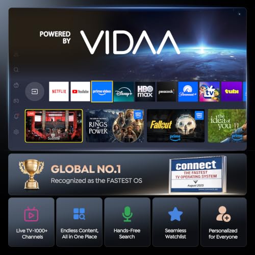 Image of Smart Projector 4K [VIDAA Live TV & 36W Dolby & Voice Control] with WiFi6 and Bluetooth, Short Throw Projector Compatible with Netflix, AI Auto Focus, HDR10, Home Theater Proyector for Outdoor Movies
