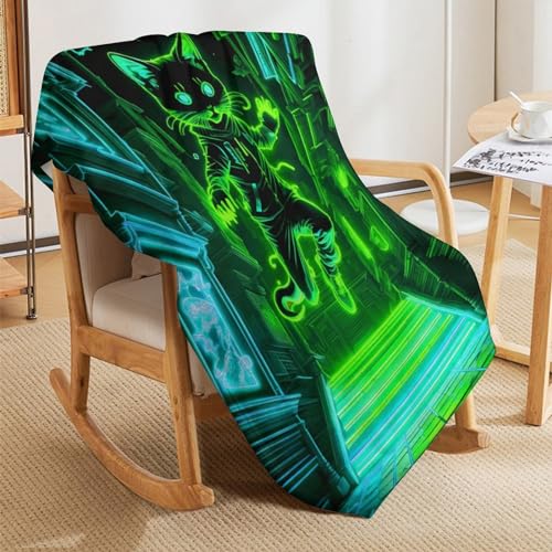 Manta de gato suave contra el frío en el sofá de 130x150 cm 5
