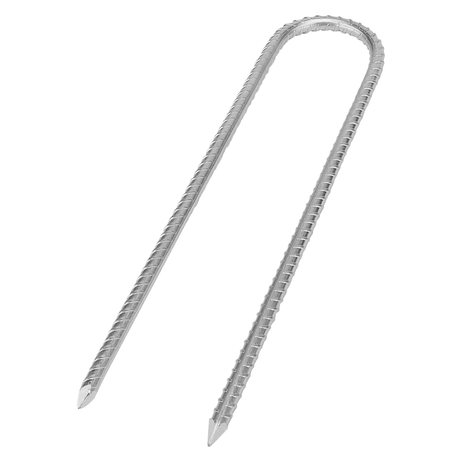 ZEONHAK 12 PCS 30cm / 12 Inch Ground Rebar Stakes, Silver U Shape Galvanized Tent Pegs, Trampoline Anchor Ground Pegs for Camping Tents Trampoline - Image 4