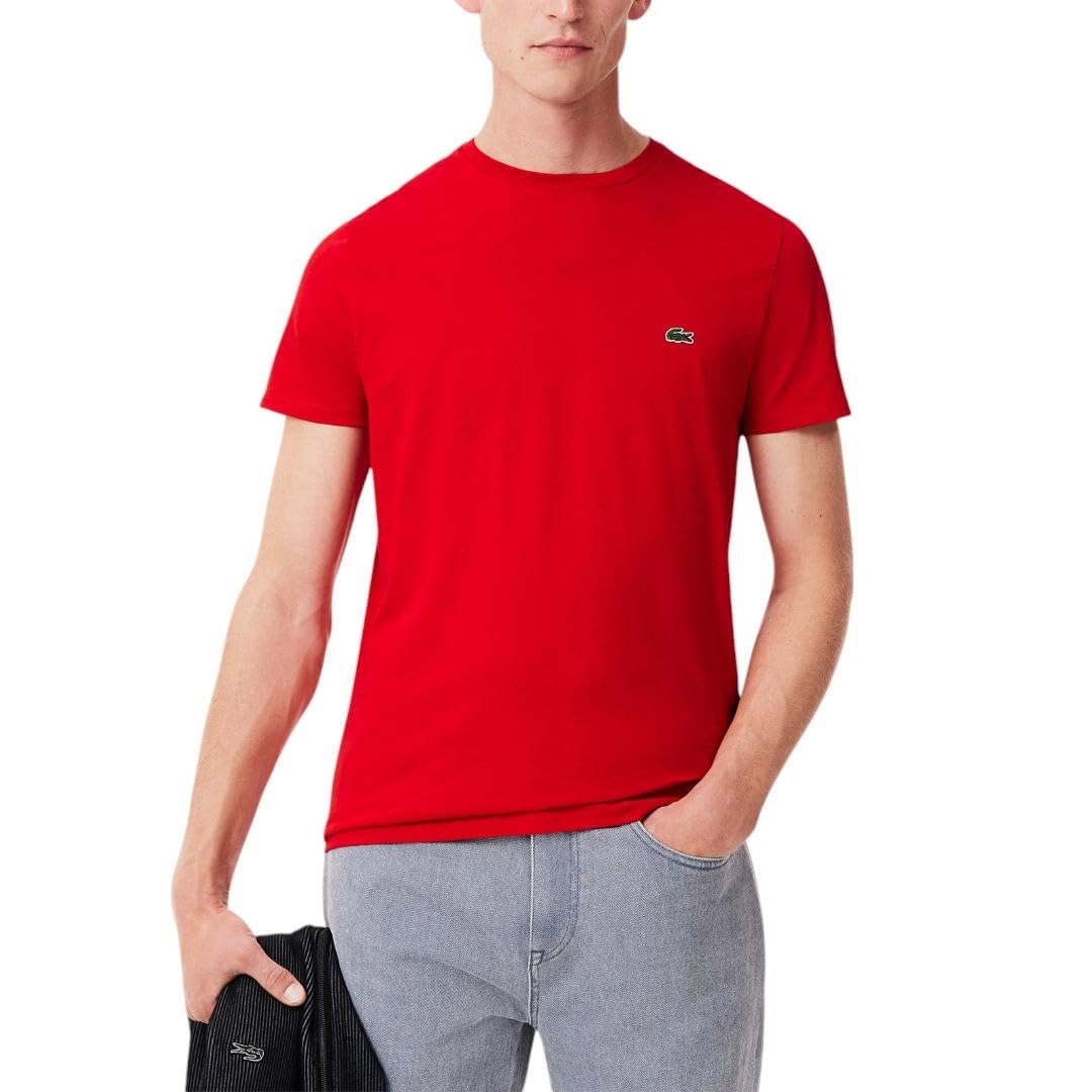 LacosteMen's Short Sleeve Pima Jersey Crew Neck Tee