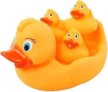 Rubber Duck Bath Toy Set   Floating Duck Family by KOKSI   4-Piece   Baby & Toddler Bathtime Fun for Bath & Pool