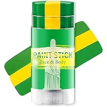 Green Yellow and Green Brazil Face Paint Stick for World Cup Fans, Sweatproof & High Pigment Sports Face Body Paint Sticks for Football, Softball, Baseball, Lacrosse, Rugby,Party Accessories