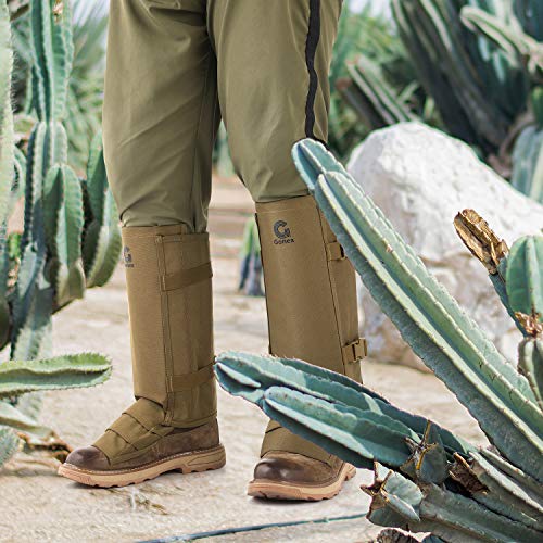 Gonex Snake Gaiters, Waterproof Snake Guards, Snake Bite Protection for Lower Legs, Snake Proof Gaiters Fit for Men & Women, Adjustable Size, 1 Pair