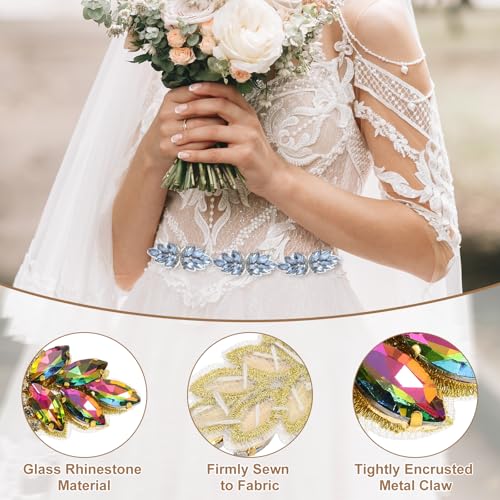 Patchs en strass faits main dorés pour sublimer une robe de mariée chic