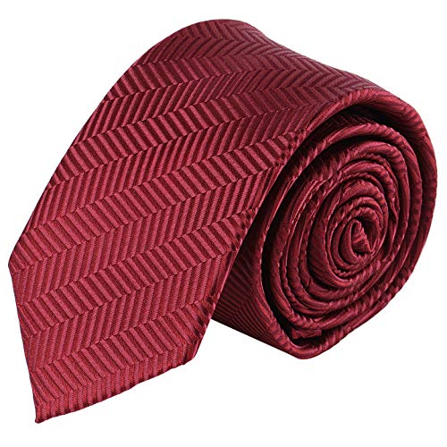 Jacob Alexander Boys Tone on Tone Herringbone Neck Tie - Burgundy