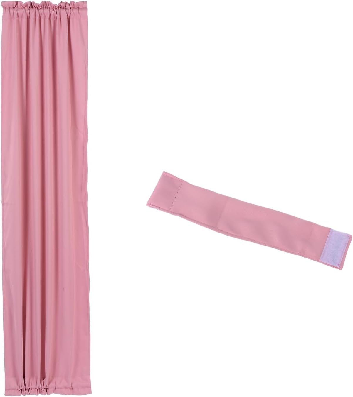 PATIKIL Blackout Door Curtain, 54 Inch W x 72 Inch L French Window Door Half Curtain Thermal Insulated Blackout Shades with Adjustable Tie Back for Kitchen Home, 1 Panel, Pink