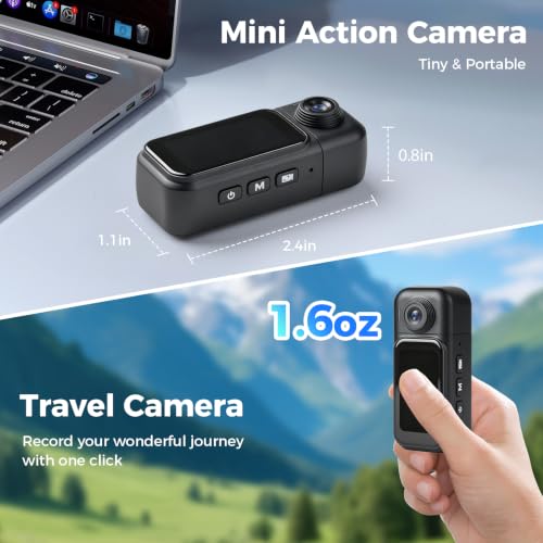 Image of 4K Mini Body Camera -64G Wearable POV Cam with Magnetic lanyard &Back Clip