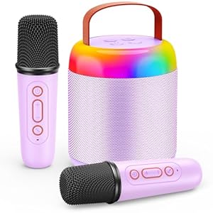 Gralal Karaoke 2 Microfonos Inalambricos, Regalo Niña 3-12 Años Micrófono Inalámbrico Juguetes Niña 4 5 6 7 8 9 10 11 Años Microfono Karaoke Infantil Microphone Regalo Navidad