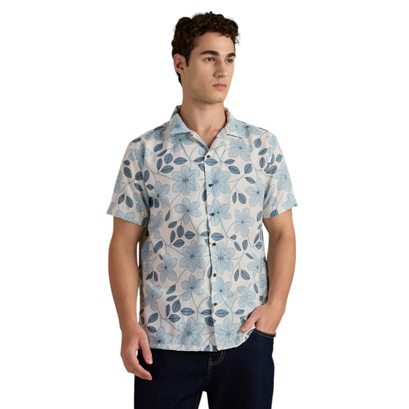 Image of MARK & ALBERT Mens Half Sleeves Printed Shirt