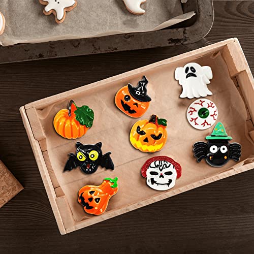 Halloween Fondant Cake Molds Halloween Silicone Mold Pumpkin Fondant Molds Pumpkin Spider Ghost Skull Bat Halloween Party Cupcake Topper Decorating Tools Non-Stick Silicone Molds For Cake Decor #TOP1