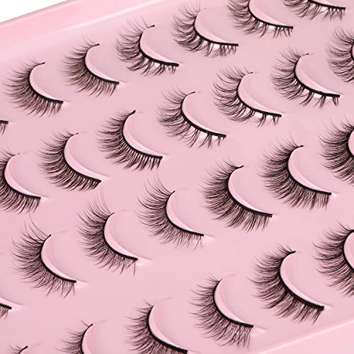 Natural Lashes Wispy Faux Mink Eyelashes Natural Look 4 Style Kiromiro False Lashes 3D Fluffy Strip Lashes Pack #TOP5