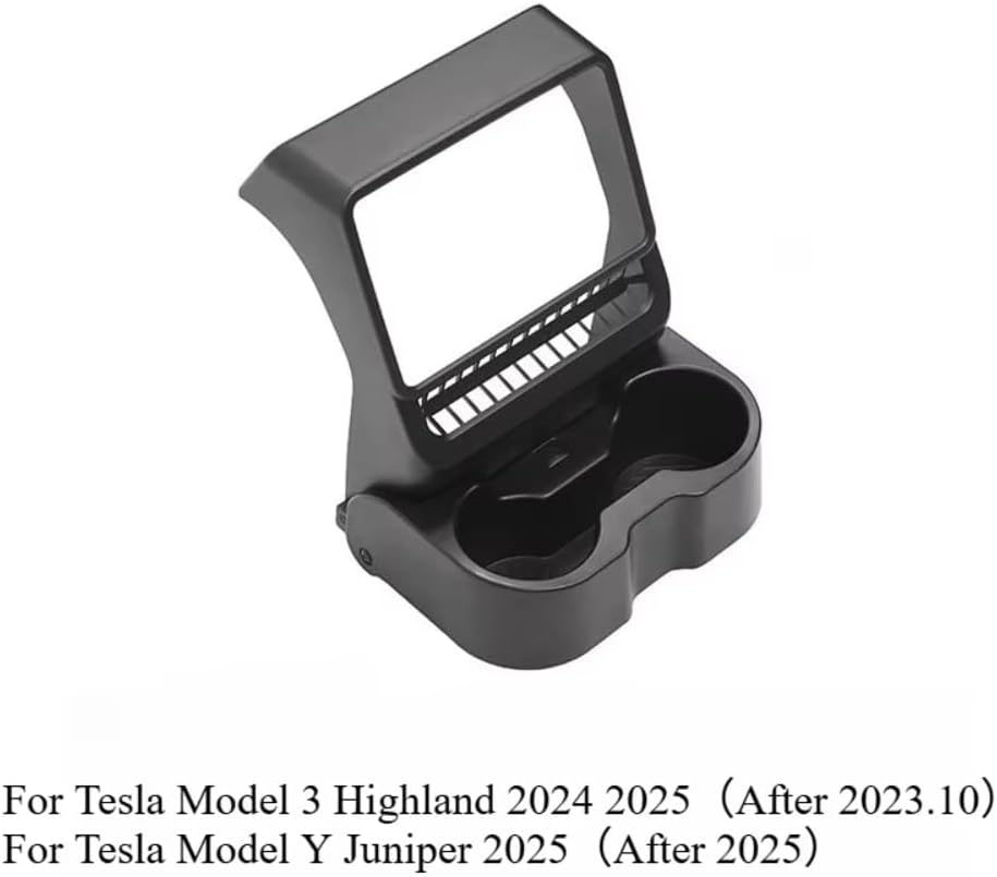 Rear Seat Cup Holder for Tesla Model Y Juniper 2025 2026 Model 3 Highland 2024 2025 2026 Storage Box Organizer Car Interior Asccesseries