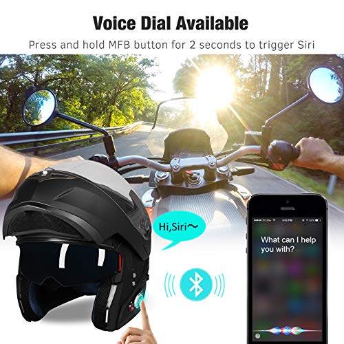 image for Motorcycle Bluetooth Helmet, FreedConn BM2-S Flip Up Modular Bluetooth