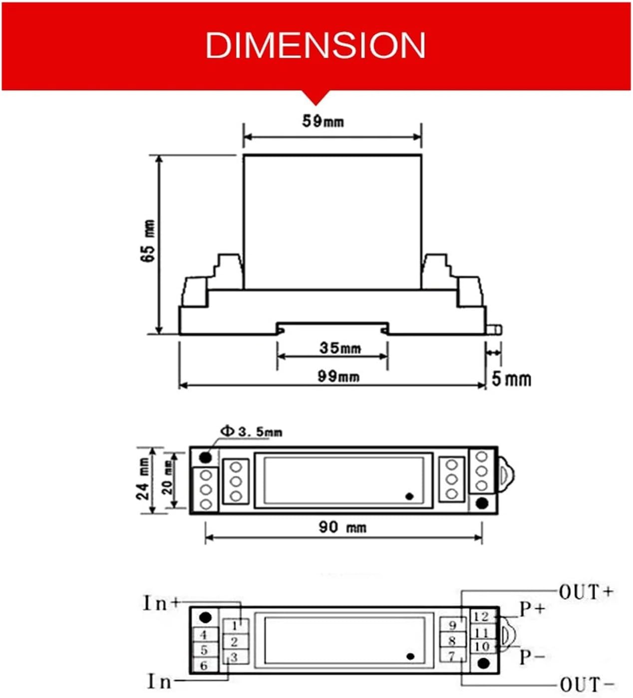 Pressure transducer DC Voltage Transducer 4-20mA rs485 Converter DC 0-10V/50V/100V/300V/500V/1000V Input DC12V 24V Power Analog Sign-al(DC 4-20mA,DC 0-1500V INPUT-DC12V)