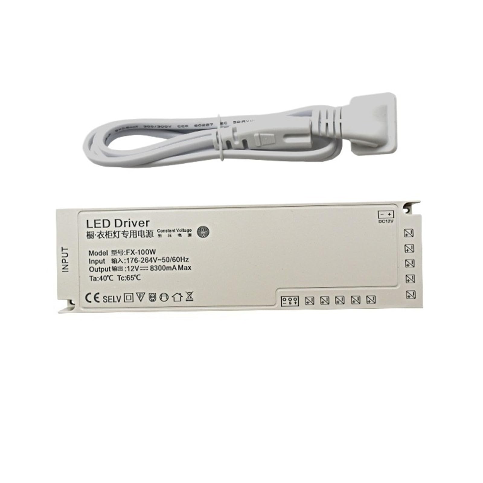 Alimentatore per illuminazione mobili | Uscita: 12V/24V; Caratteristiche: Ultra-sottile/Controllo a sensore/Controllo centralizzato(12V100W-White shell)