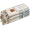 Helen Original Turkish Hand Towels by Gold CASE - Set of 4-20x40 100% Cotton Decorative Towel - Bathroom and Kitchen Peshtemal for Hand, Face, Hair, SPA, Yoga, Gym, Tea and Dishcloth, Aqua