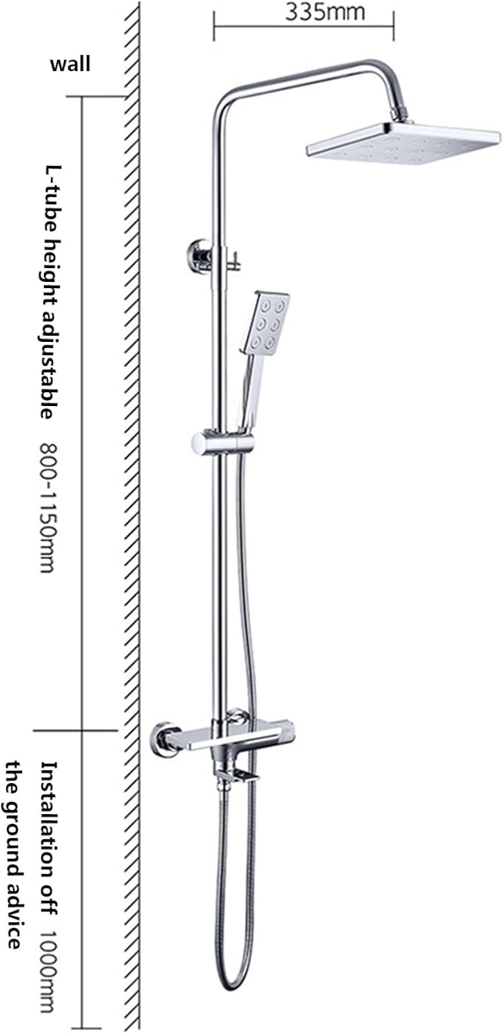Shower System with Waterfall Tub Spout Wall Mounted Shower Faucet Set for Bathroom with High Pressure 9"" Rain Shower Head and Handheld Shower Head,Chrome Finish