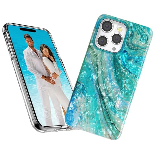 Coque iPhone 15 Pro souple : évitez les rayures avec style mer bleu