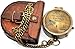 Nautical Hut Military Compass for Hiking and Survival- Waterproof Brass Nautical Pocket Compass with Leather Carry Case & Chain for Camping Hunting Climbing Exploring Geology Outdoor Activities
