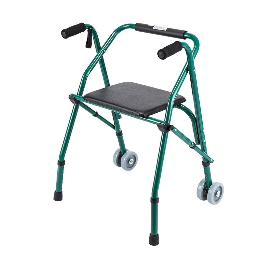Cesta para Andador para Personas Mayores con Silla de Ruedas, Cesta Plegable para Andador para Personas Mayores con Placa de Asiento para Personas Mayores Muletas de Cuatro pies Re