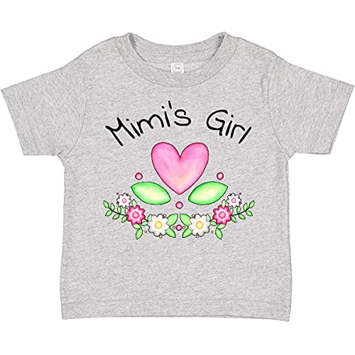 inktastic Mimi's Girl- Heart Flowers Toddler T-Shirt 4T 0060 Heather Grey 2faf4