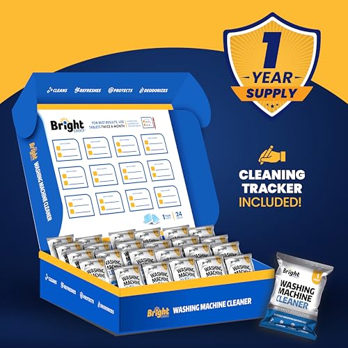 washing machine cleaner tablets 24 pack - deep cleaning tablets for front amp top load works with he washers removes residue odor amp pet hair - 12 month supply of washer cleaner descalers septic safe