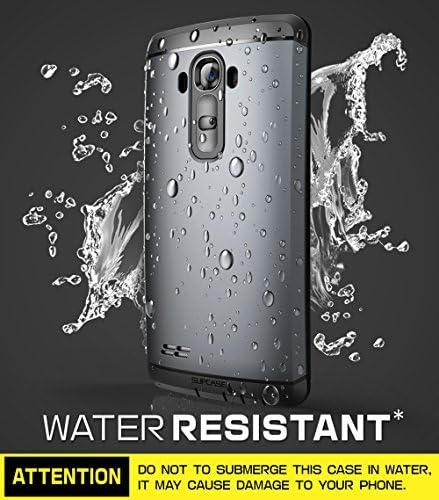 LG G4 Case, SUPCASE Water Resistant Full-body Rugged Case with Built-in Screen Protector for LG G4 2015 Release, 3 Interchangeable Covers, Retail Packaging (Space Gray/Silver/Gold)
