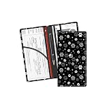 ADUQLZUX Leather Car Registration and Insurance Card Holder, Cute Car Accessories Vehicle Glove Box Car Organizer for Documents, Cards, License Cute Black White Dog Paw