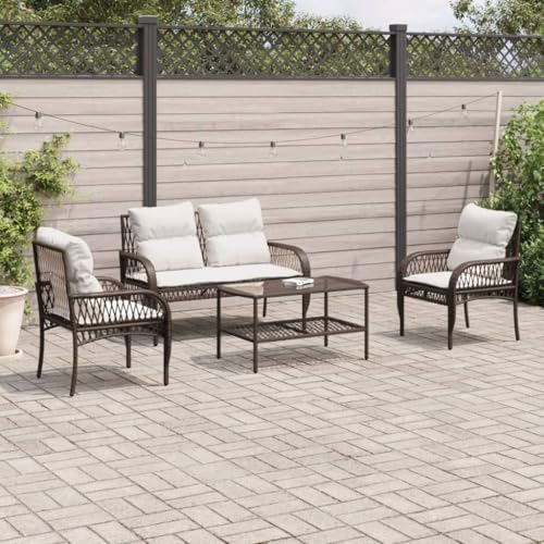 Swpsd Gartenlounge Set 4-TLG., Gartenmöbel Set mit Kissen, Sitzgruppe...