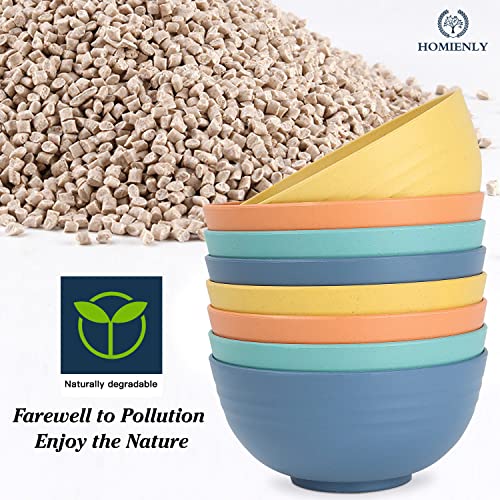 Homienly Cereal Bowl Set, Wheat Straw Fiber Unbreakable Lightweight Bowls Set (Multi, 26 Oz) #TOP4
