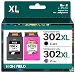 Heroil 302 XL 302XL Cartucce d'inchiostro Sostituzione per HP 302 nero e colore per HP Envy 4520 4522 4525 Officejet 3830 3834 4650 4652 DeskJet 1110 2130 3630 3632 3634 3636 (2-Pack)