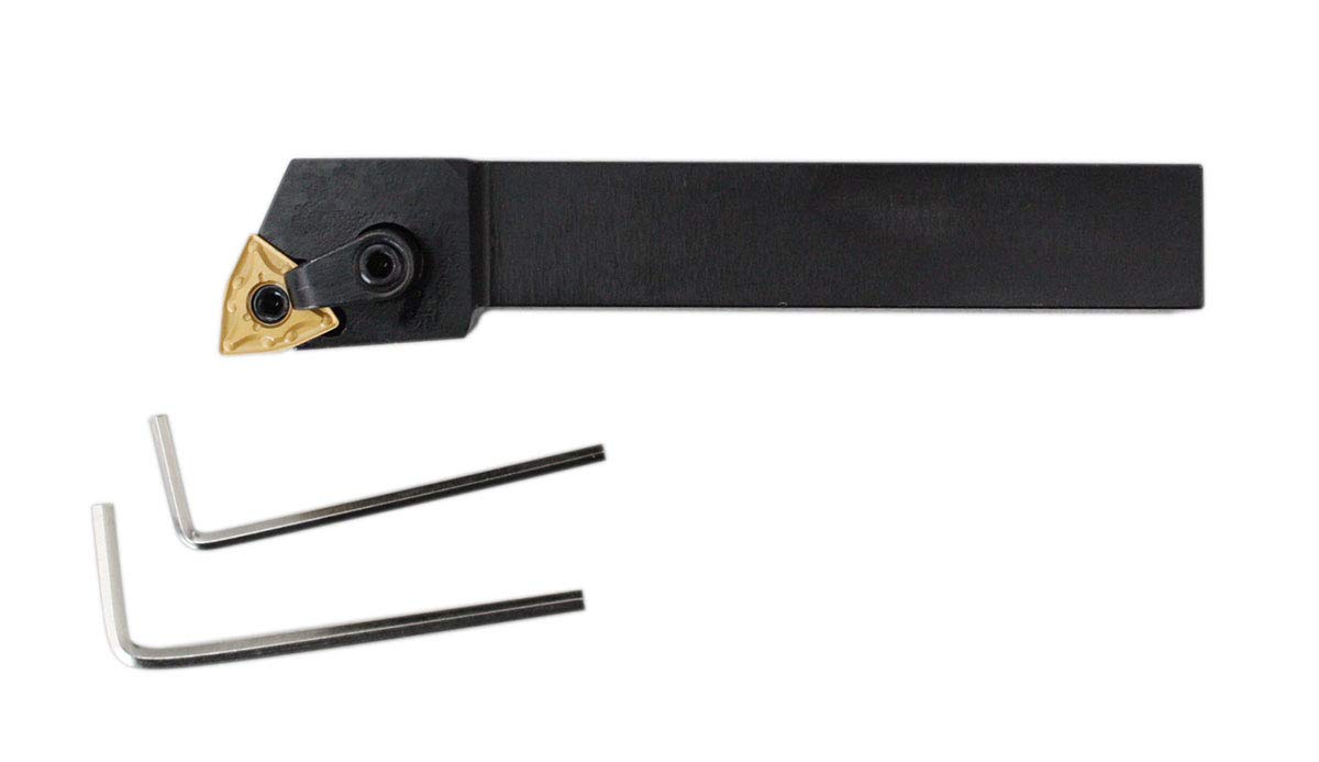 Accusize Industrial Tools MWLNR-12-4C 3/4'' Indexable Turning Tool Holder Kit, 5'' OAL, with 10 Carbide WNMG432 Inserts, Right-Hand, 2316-0008INS2