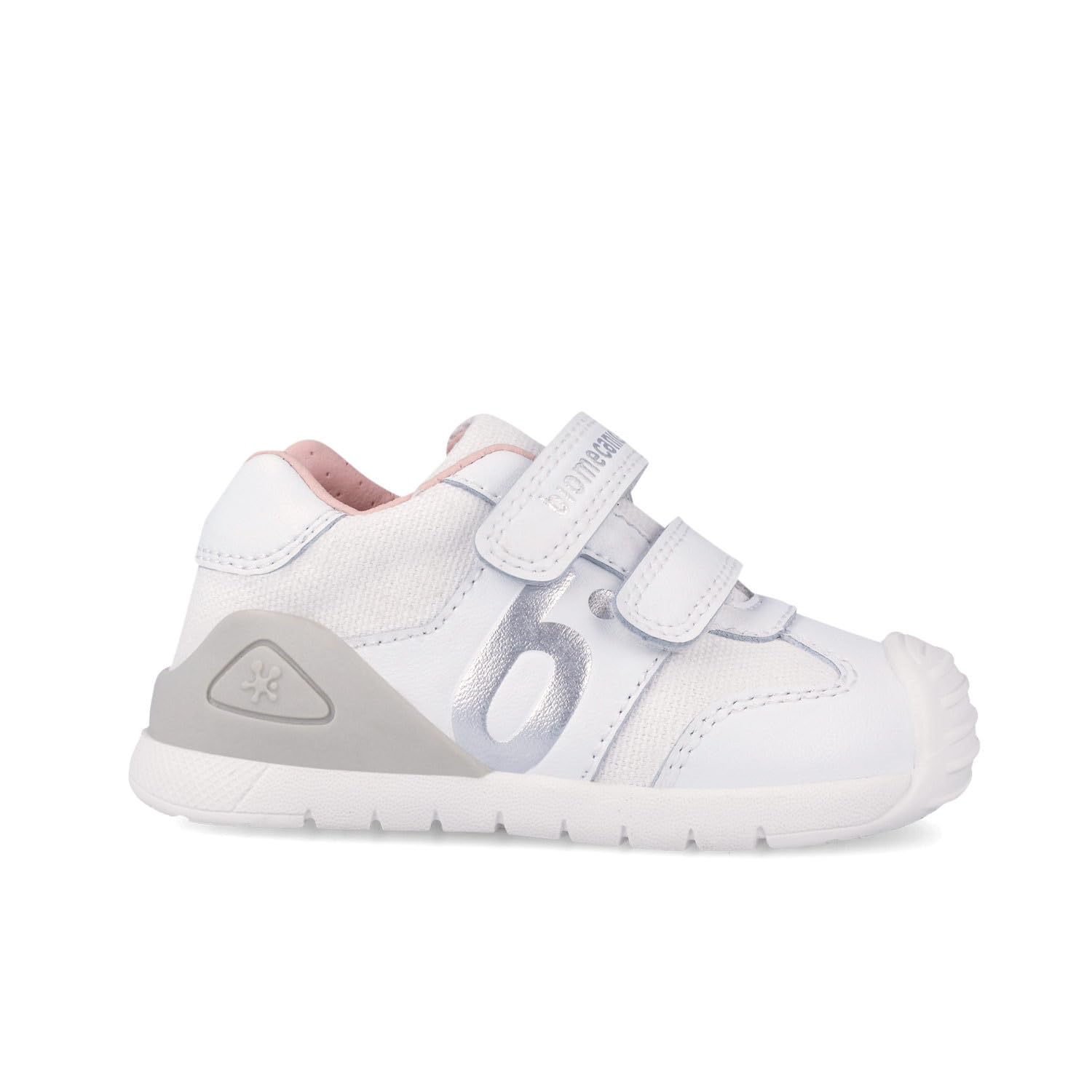 Biomecanics Scarpe Primo Passo Bambina 262121 Bianco Argento con Certificazione Pediatrica, Doppio Strappo,​Ergonomica (Bianco Argento, Sistema Taglie Calzature EU, Bimbo (0-​5 anni), Numero, Media, 20)