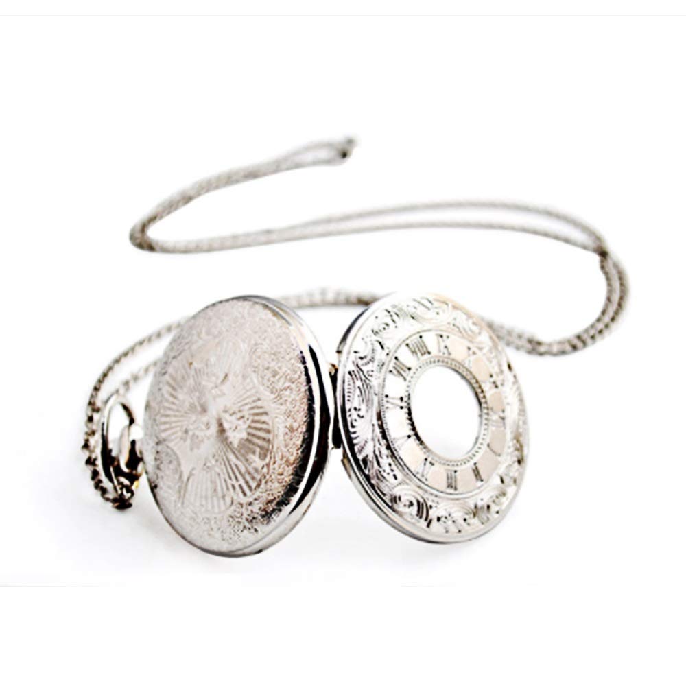 Orologio da Tasca Classico da Uomo, Meccanico, Trasparente, al Quarzo, Stile retrò con Numeri Romani, Ideale Come Regalo di Compleanno o Anniversario.