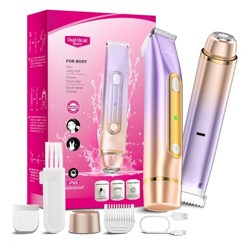 2-in-1 Bikini Trimmer for Women with Dual Head