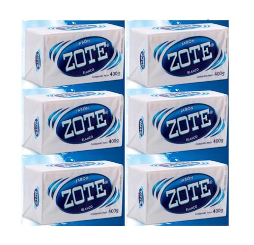 Tooludic Zote 6 x sapone Zote in pezzo bianco, 3 x 400 g, profumo al limone