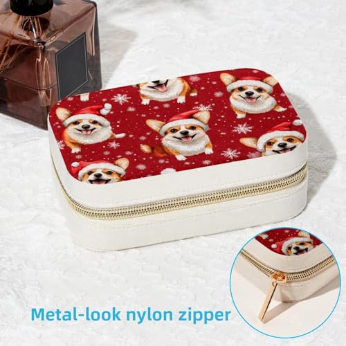 Boîte à bijoux de Noël corgi portable pour rangement de colliers - 6