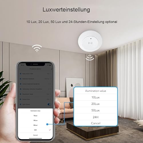 Haozee-Anwesenheitssensor, Zigbee-Millimeterwellen-Anwesenheitssensor, intelligenter Bewegungssensor-Lichtschalter mit automatischer EIN-/Ausschaltung, erfordert TUYA HUB, unterstützt Home Assistant