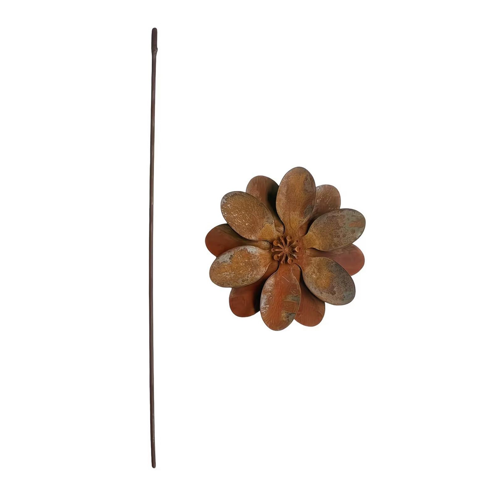 Brown Rustic Metal Coneflower Garden Stakes Vintage Rusty Cornflower Statues Stake Metal Artistic Wire Art Decor For Lawns Yards Patio Home Farmhouse Decoration