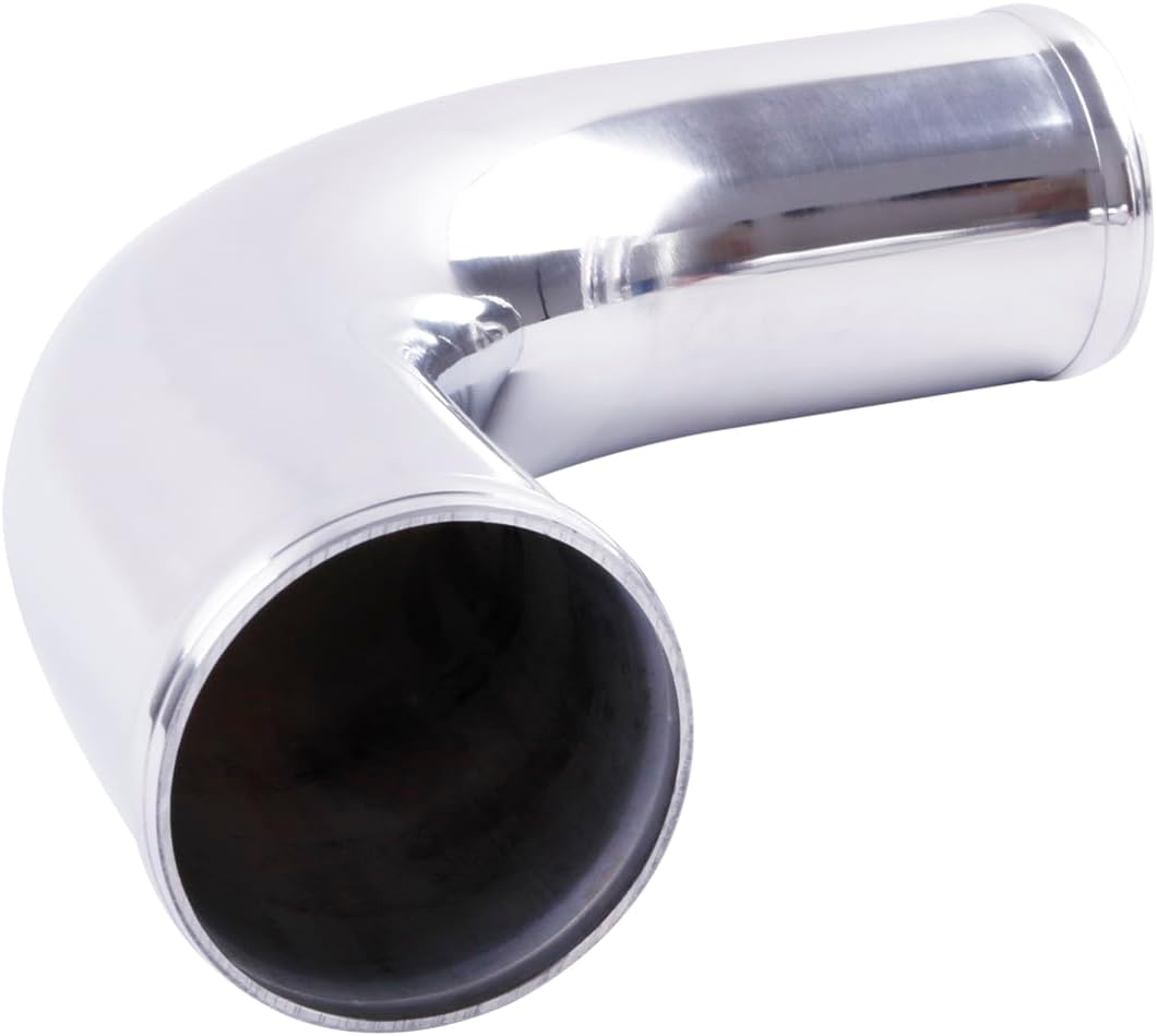 Aluminum Pipe Tube Intercooler Hose 90 Degree OD 63mm(2.5"), 6061 Aluminu Air Intake Tube, Length 11.8" (300mm), Thickness 2mm Silver Aluminum Alloy Exhaust Pipe