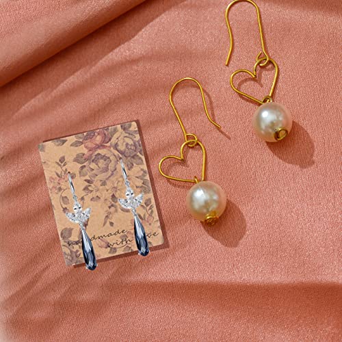 COHEALI 100pcs Earring Packaging Necklace Display Cardboard Earring Cards Reusable Jewelry Earrings Storage Cards Floral Earrings Flower Kit Decorative Necklace Card Paper Bracket Marbling