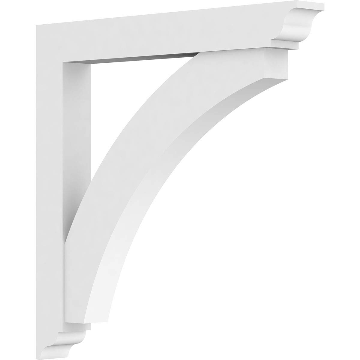 ekena millwork bktp03x30x30thr01 standard thorton architectural grade with traditional ends pvc brackets, 3"w x 30"d x 30"h