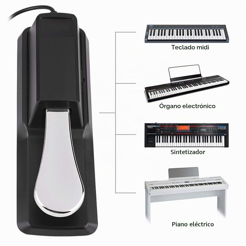 Pedal de sustain profesional para pianos electrónicos para amantes de los pianos electrónicos, amantes del bricolaje.